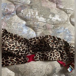 Bettie Page leopard print bra